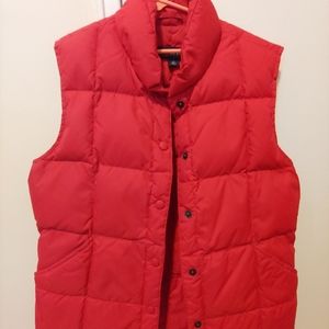 Lands' End down vest red